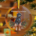 Personalized Aussiedoodle Dog Glass Christmas Ornaments Gift for Aussie doodle Mom Custom Dog Name Doodles Christmas tree decoration for Dad
