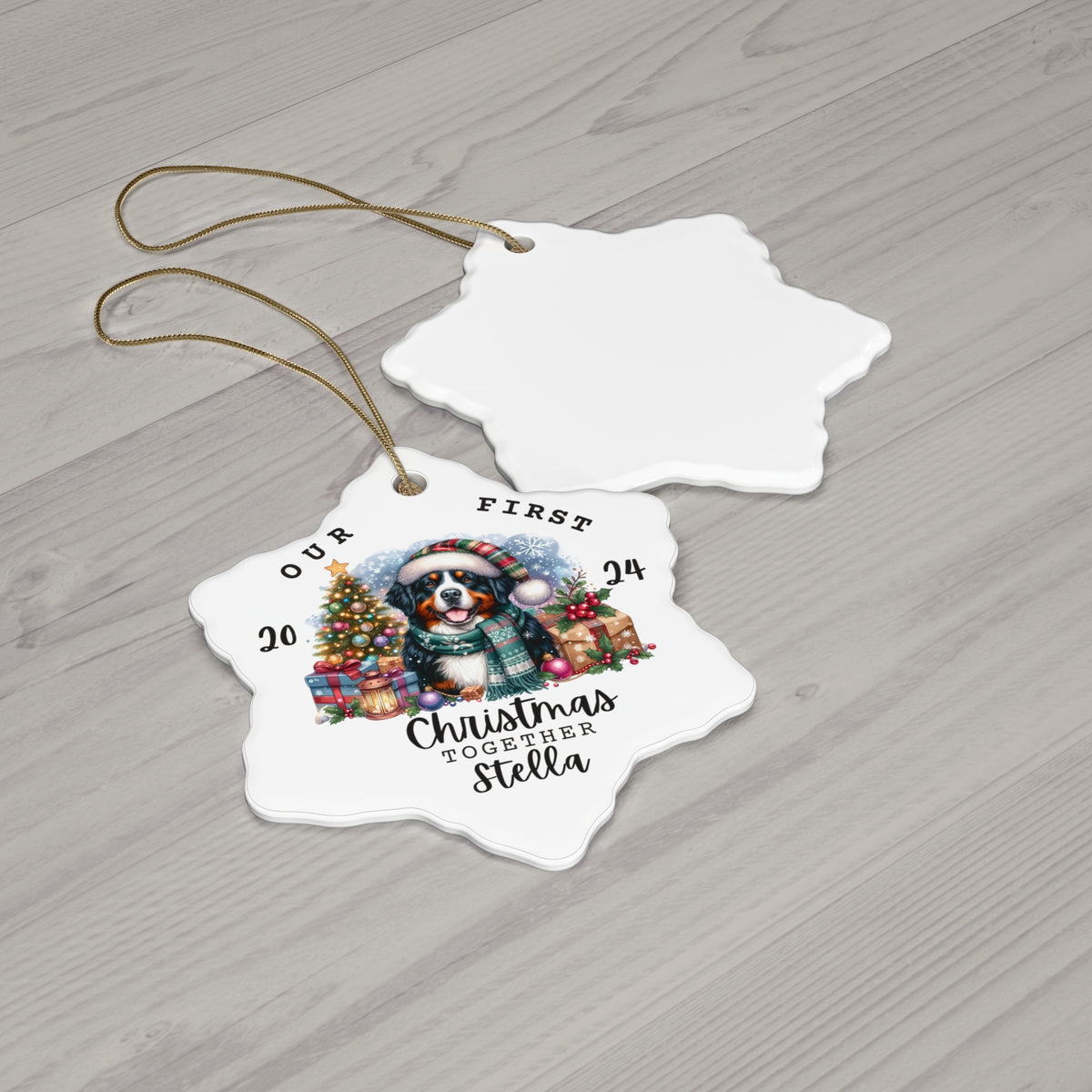 Custom Bernese Mountain Dog Mom Christmas Ornament Gift
