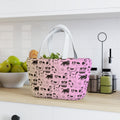 Cat Pattern Lunch Bag — Pastel Gradient Cute Kitty Tote for School & Work