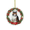 Personalized 2024 Ceramic Christmas Ornament — Custom Pet Photo with Wreath