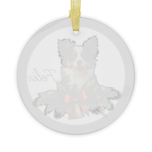 Border Collie Glass Ornament - Personalized Christmas Decor for Dog Lovers, Custom Pet Gift, Memorial Keepsake, Collie Tree Decoration,
