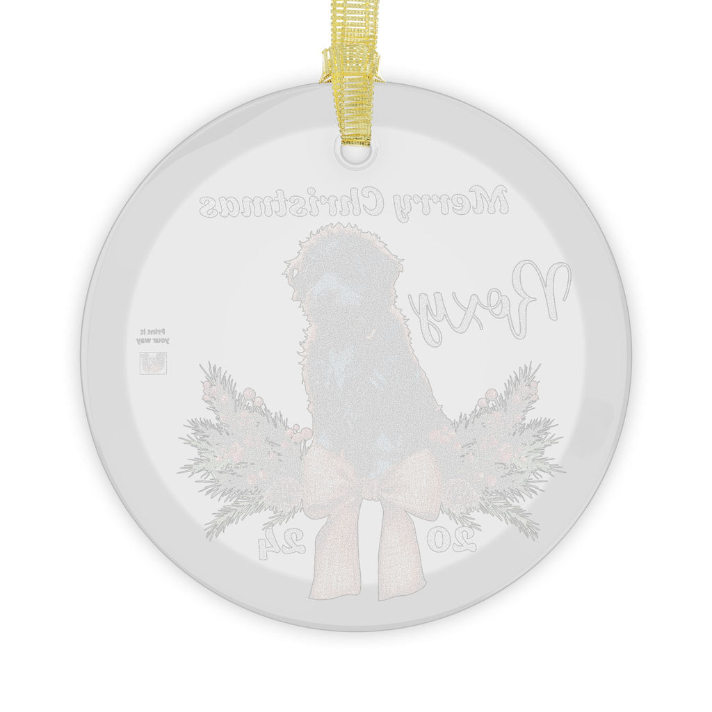Personalized Aussiedoodle Dog Glass Christmas Ornaments Gift for Aussie doodle Mom Custom Dog Name Doodles Christmas tree decoration for Dad