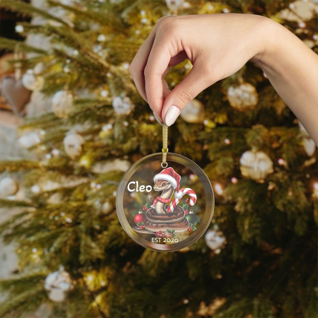 Personalized Reptile Snake Christmas Ornament First Christmas Zoologist Gift, Custom Snake Lover Festive Holiday Decor