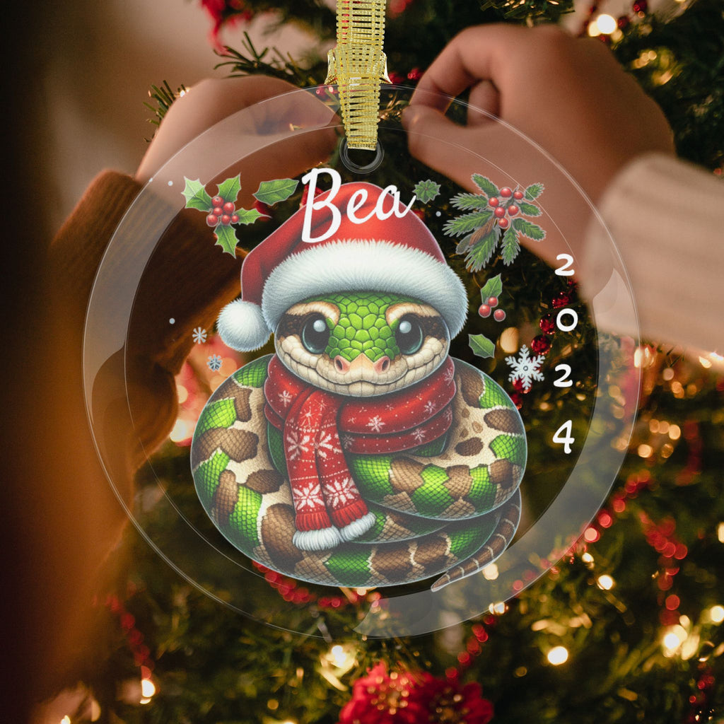 Customizable Snake Christmas Ornaments Reptile Lover Gift Herpetologist Decoration Holiday Tree Decor, Unique Snake