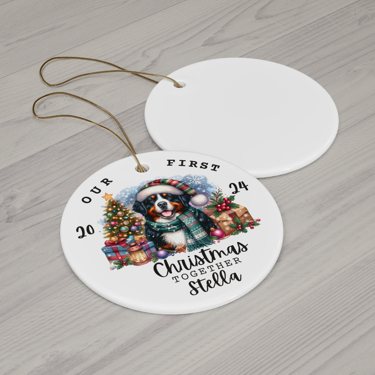Custom Bernese Mountain Dog Mom Christmas Ornament Gift