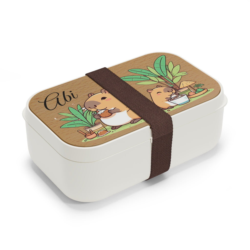 Cute Personalized Capybara Bento box for coworker - Custom Name Rodent Lunch Box Gift for Kids and Adults