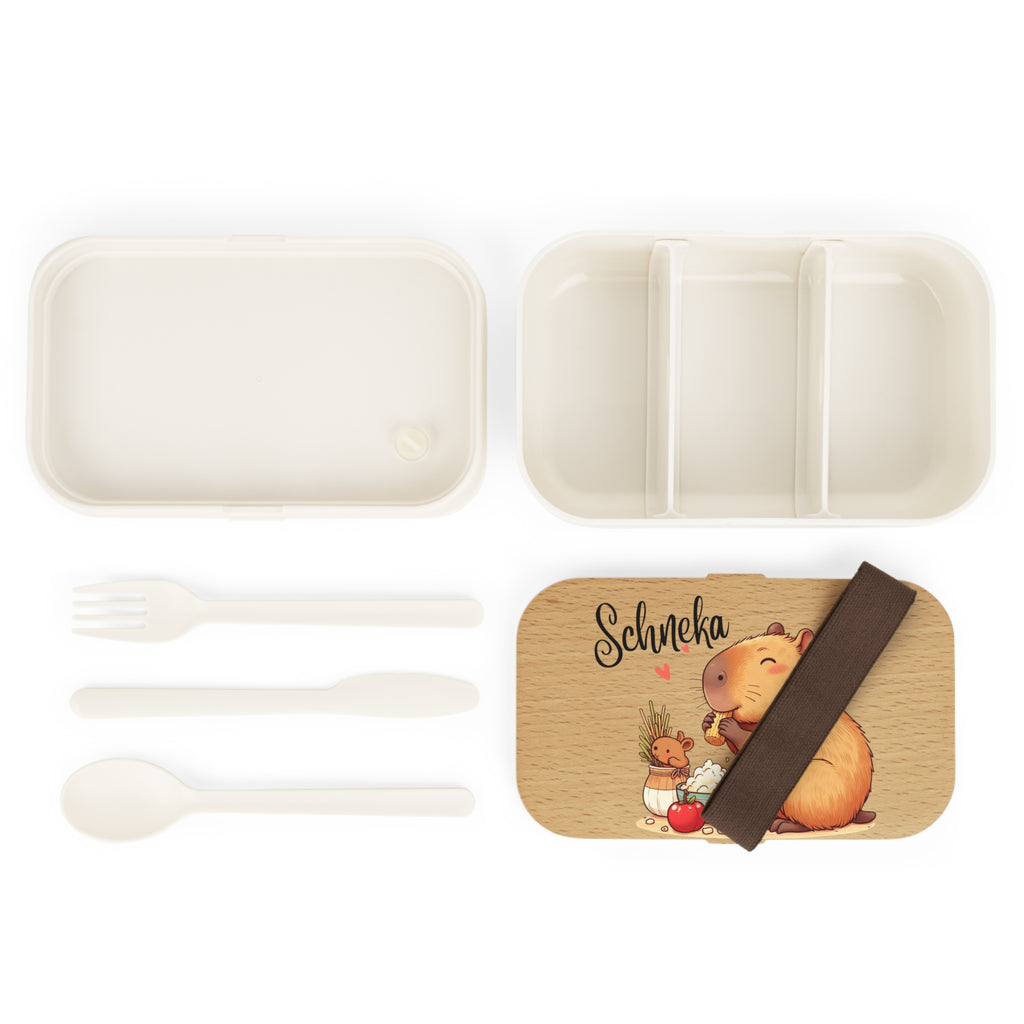 Personalized Wooden-Style Kids Lunchbox- Custom Name Bento Box Gift For Coworker