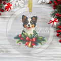 Border Collie Glass Ornament - Personalized Christmas Decor for Dog Lovers, Custom Pet Gift, Memorial Keepsake, Collie Tree Decoration,