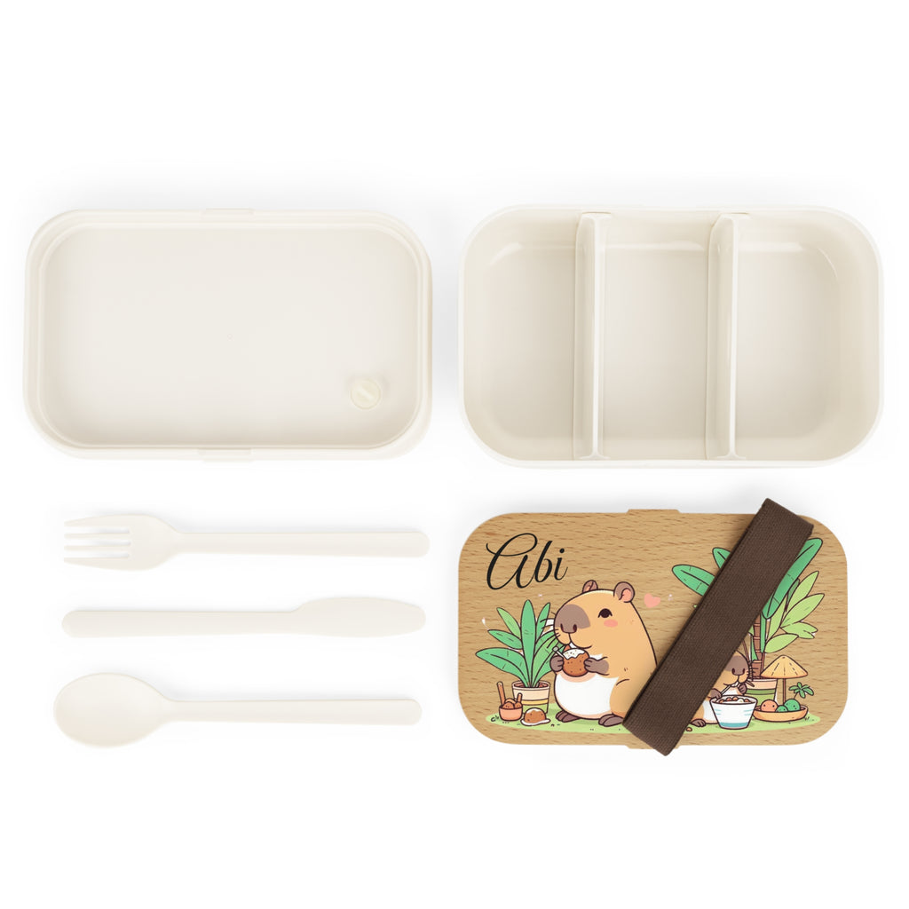 Cute Personalized Capybara Bento box for coworker - Custom Name Rodent Lunch Box Gift for Kids and Adults